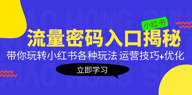 小红书流量密码入口揭秘：带你玩转小红书各种玩法 运营技巧 优化！