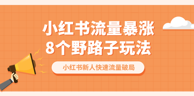 图片[1]-小红书流量-暴涨8个野路子玩法：小红书新人快速流量破局（8节课）