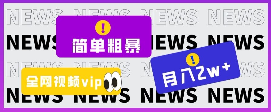 零成本高回报！揭秘全网视频VIP掘金项目，月入2万+