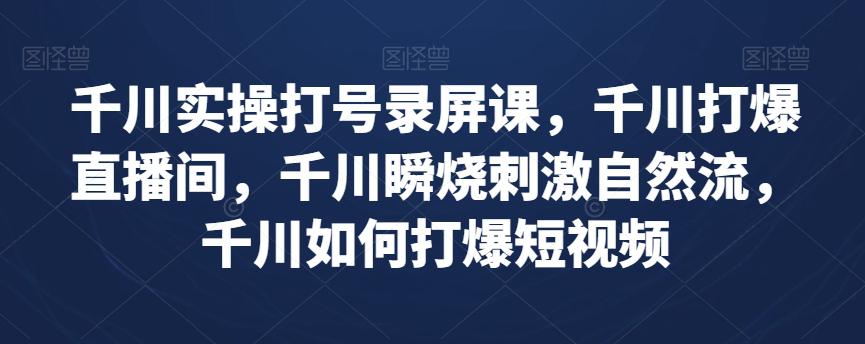 千川实操课程：打爆直播间与短视频流量（实战案例详解）