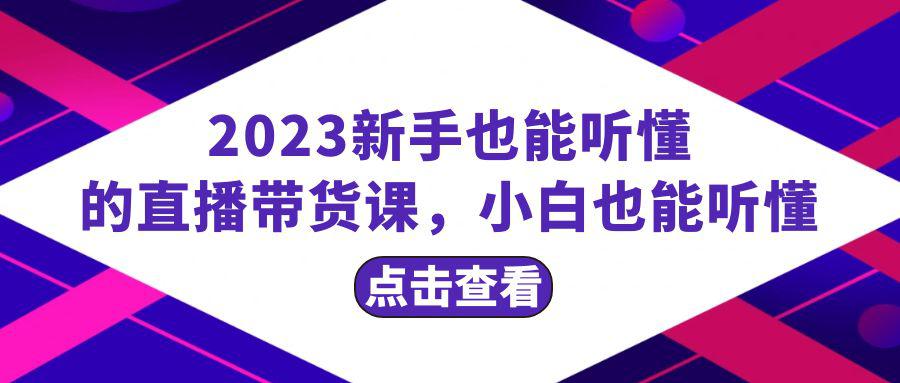 2023新手必学直播带货课，从流量到话术全面解析，小白也能轻松掌握，20节完整