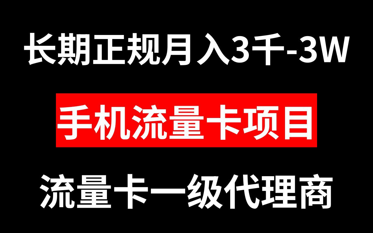 手机流量卡代理月入3000-3W长期正规项目