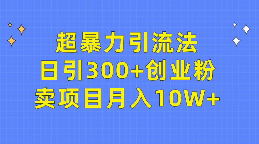 轻松超暴力引流法，日引300+创业粉，卖项目月入10W+